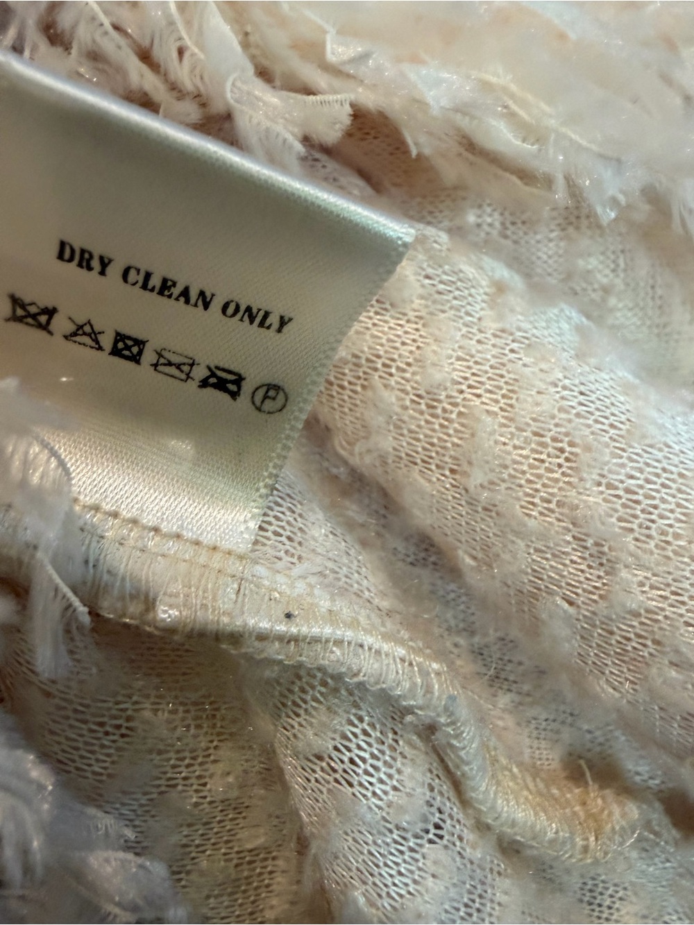 Love Riche Cream Fuzzy Crew Neck Feather Sweater - Picture 7 of 8